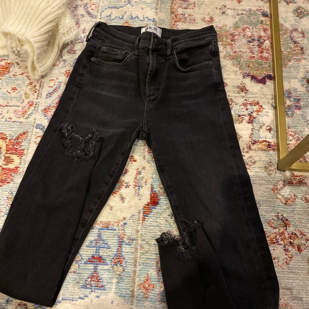 Agolde black skinny jeans